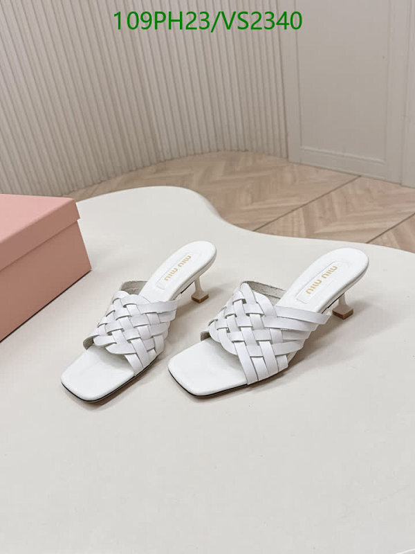 Miu Miu Women's Woven Leather Mule Sandals - Elegant White Slip-On Heels