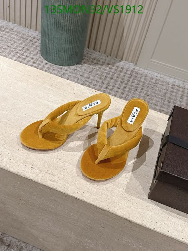 Alaïa Women's Velvet Thong Sandals - 10CM Stiletto Heel Slip-On Mules