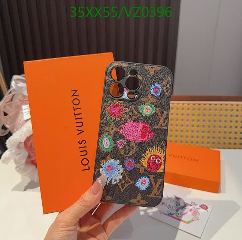 Louis Vuitton Monogram Phone Case with Colorful Embroidery for iPhone Models