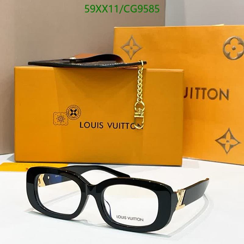 Louis Vuitton Rectangular Eyeglasses - Black Acetate Frame, Gold Detail