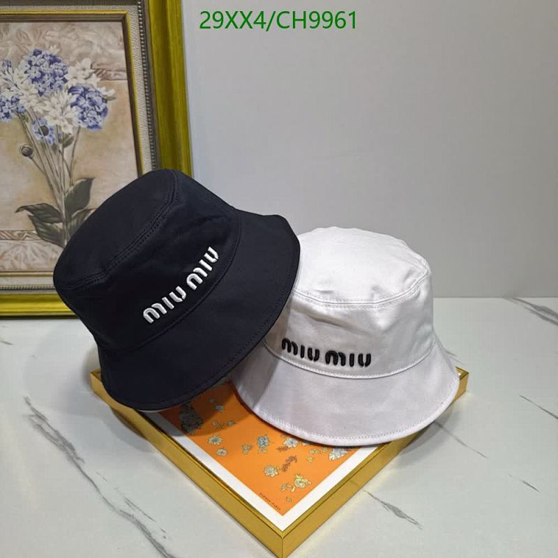 Miu Miu Cotton Bucket Hat - Classic Black & White Style