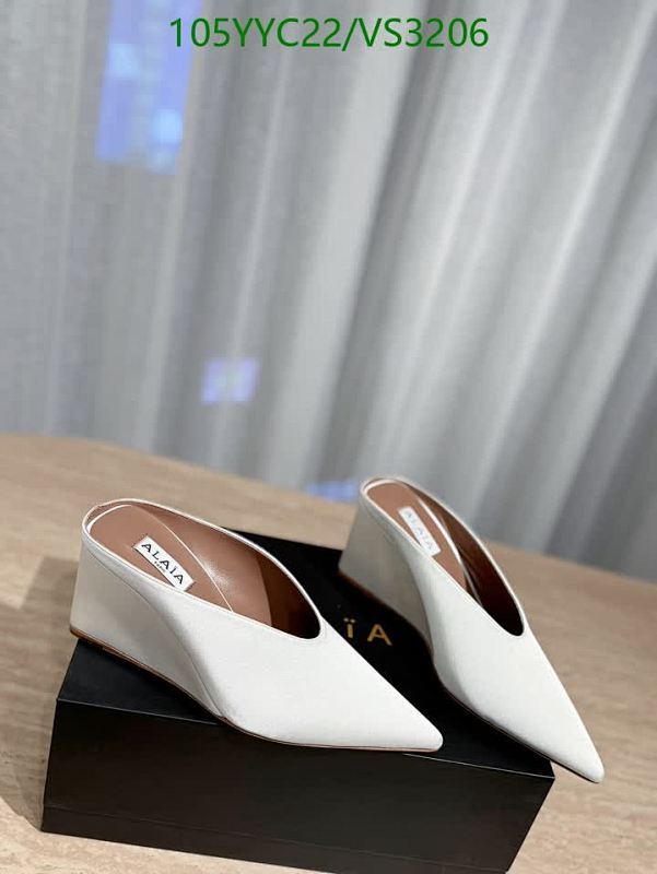 Products 6 Alaïa Women's White Sheepskin Pointed Toe Wedge Mules - Elegant 6.5CM Heel