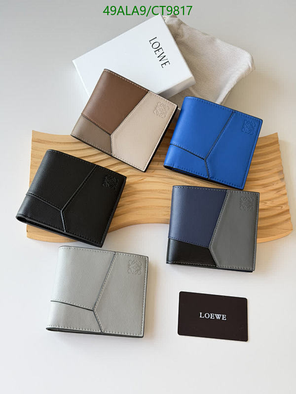 Loewe Bi-Fold Wallet - Premium Cowhide Leather, Colorblock Design