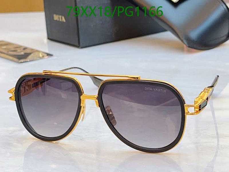 Dita Sunglasses PG1166 - Aviator Style, Gold Frame, Gradient Lenses