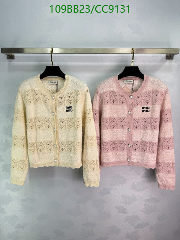 Miu Miu Knitted Cardigan for Women - Elegant Long Sleeve Openwork Design