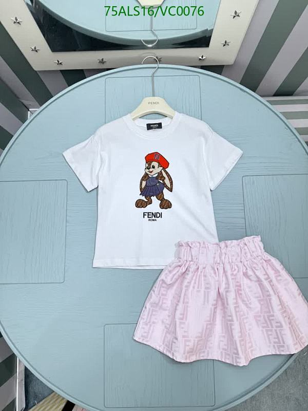 Fendi Kids White Cotton T-Shirt & Pink FF Logo Skirt Set