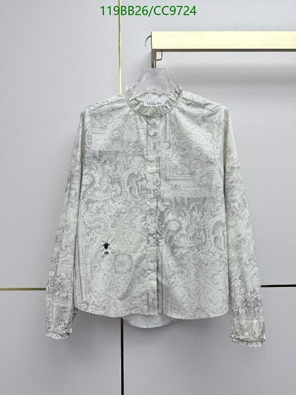Dior Women's Printed Polyester Long Sleeve Blouse