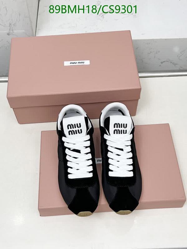Miu Miu Women's Black Cowhide & Sheepskin Low-Top Sneakers