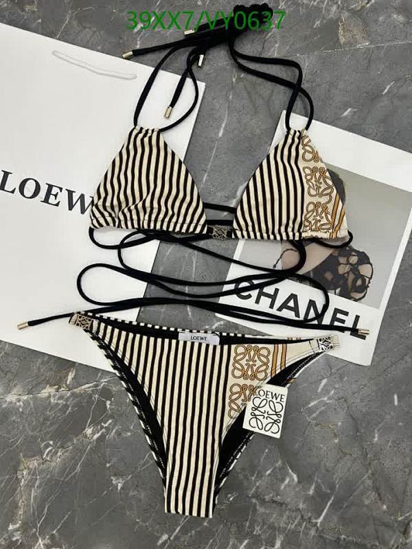 Loewe Striped Anagram Bikini Set - Stylish Two-Piece Swimsuit for Women
