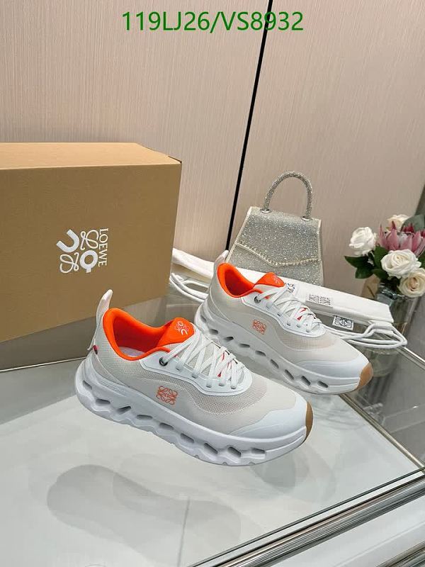 Loewe Men's White & Orange Mesh & Polyester Running Shoes EU 36-45