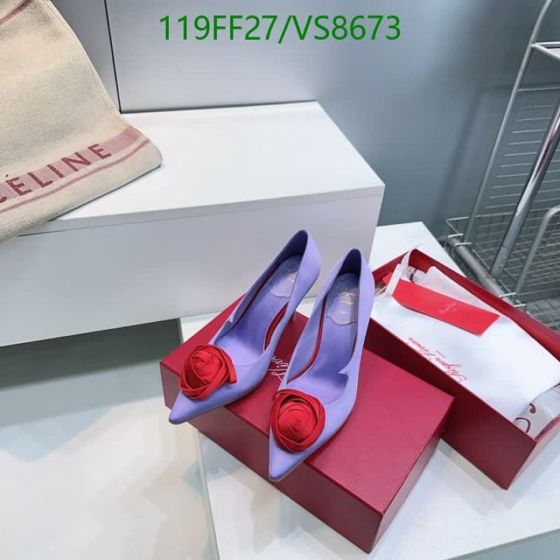Roger Vivier Women's Lilac Silk & Leather Rose Heel Pumps EU 35-41