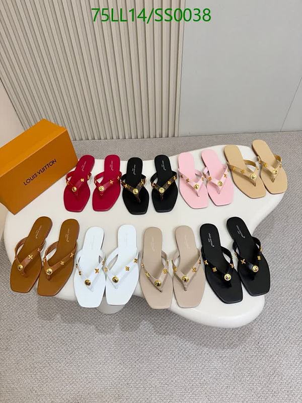Louis Vuitton Women's Leather Thong Sandals with Monogram Details - Elegant & Comfortable