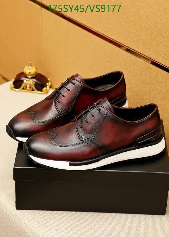 Berluti Men's Burgundy Leather Wingtip Derby Shoes