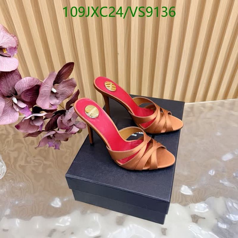 Yves Saint Laurent Women's Silk & Leather Heeled Mules - EU 35-41