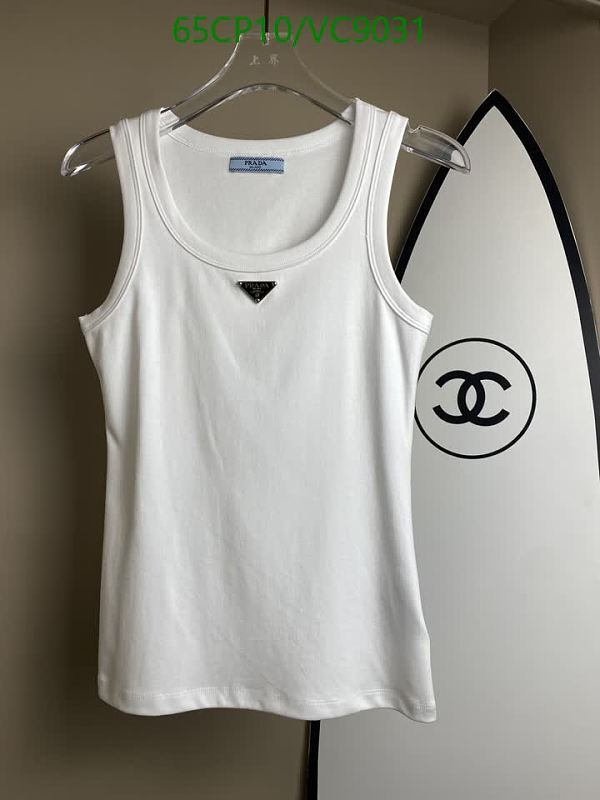 Prada White Tank Top with Triangle Logo - Size SML