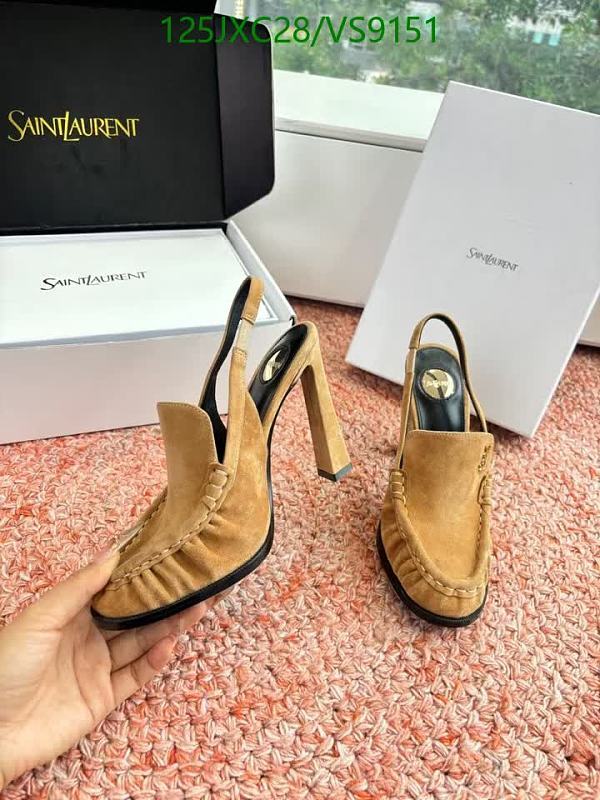 Yves Saint Laurent Women's Suede Slingback Block Heel Shoes