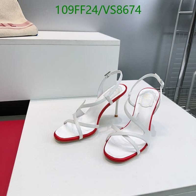 Roger Vivier Women's White Leather Strappy Heeled Sandals