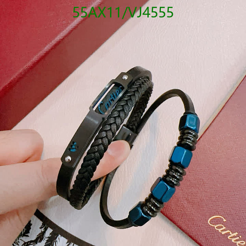 Cartier Elegant Braided Leather Bracelet with Blue Accents for Men