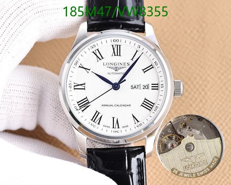 Longines Automatic Annual Calendar Watch - Stainless Steel & Genuine Leather