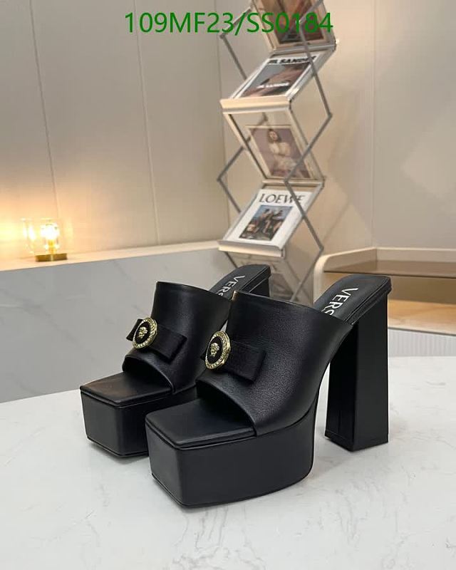 Versace Women's Black Leather Platform Mules - EU 35-42