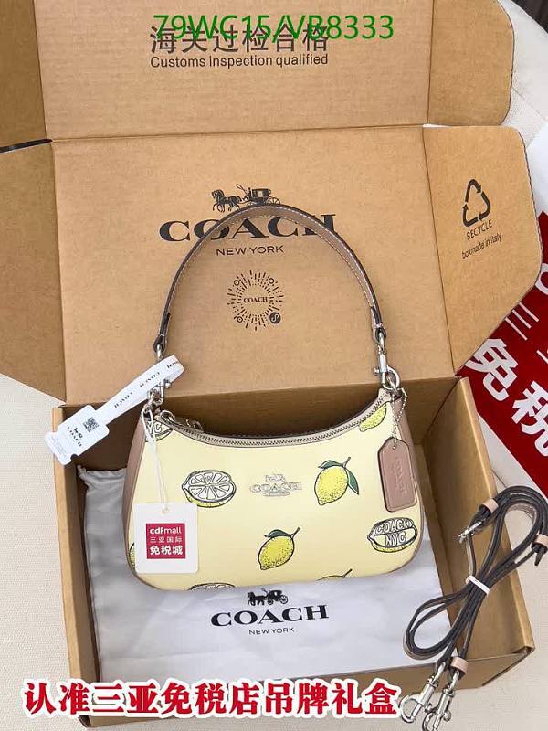 Coach Women's Yellow Lemon Print PVC & Leather Shoulder Bag