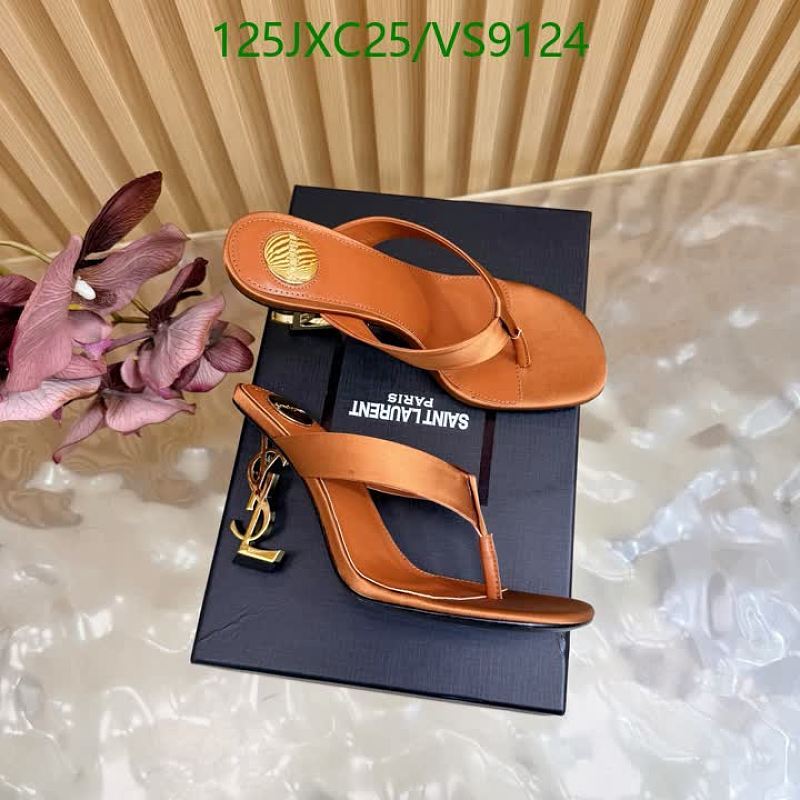 Yves Saint Laurent Women's Silk Thong Heeled Sandals