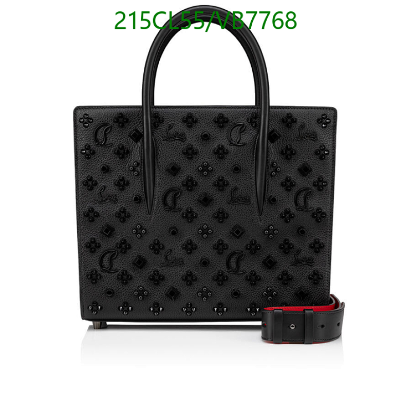 Christian Louboutin Paloma Small Black Embossed Leather Tote Bag