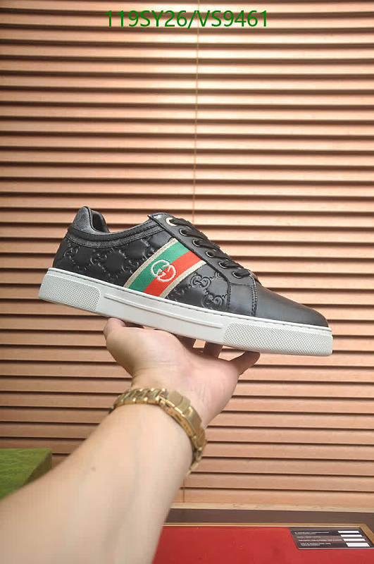 Gucci Men's Black Leather Sneakers with Iconic Green and Red Stripe