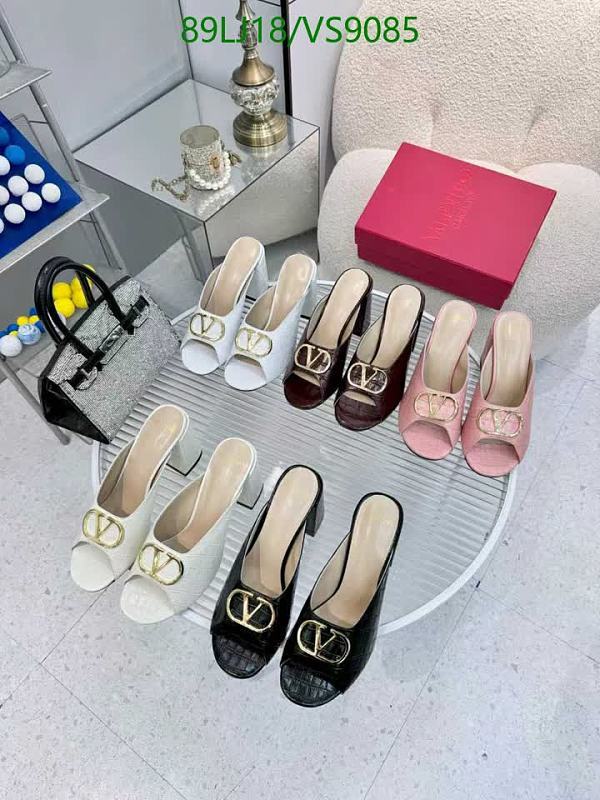 Valentino Women's "V" Logo Mule Heels - Cowhide Leather