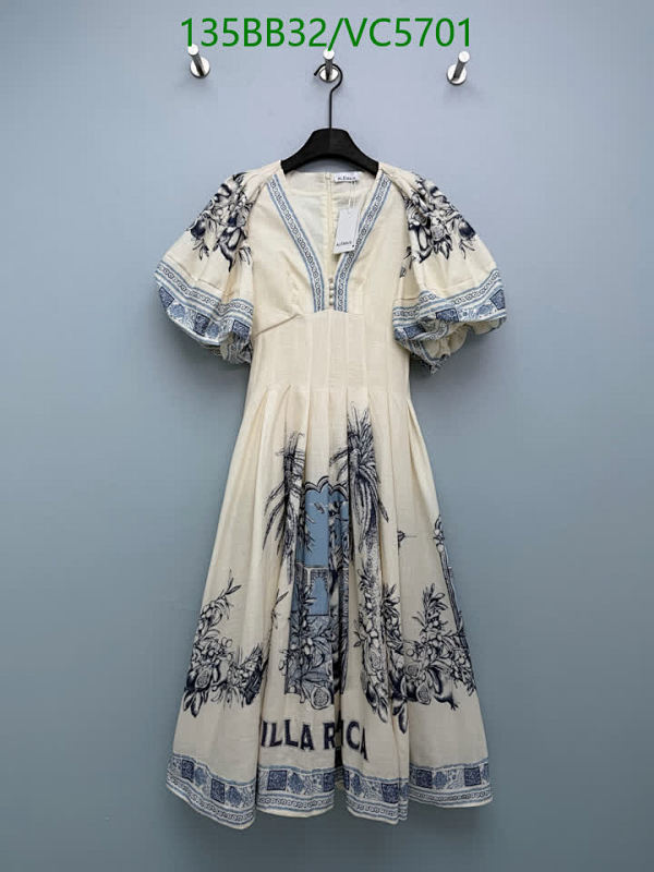 Alemais Villa Rica Printed Cotton Midi Dress - Elegant Puff Sleeve Summer Attire