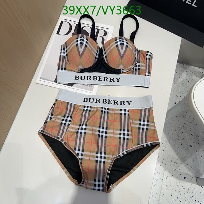 Burberry Plaid Swimsuit Set: Stylish Two-Piece Bikini for Women - S-L