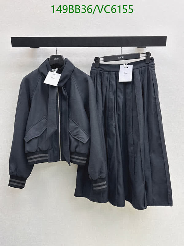Dior Women's Bomber Jacket & Pleated Skirt Set - Stylish Fashion Ensemble