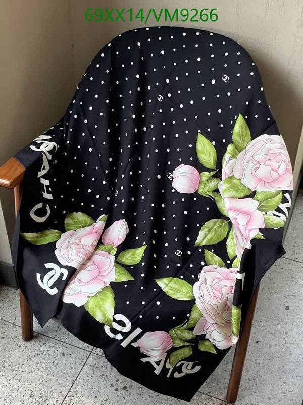 Chanel Mulberry Silk Scarf - Elegant Floral & Polka Dot Design