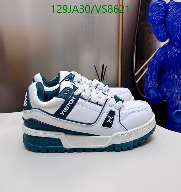 Louis Vuitton Women's White & Teal Leather Sneakers - EU 35-45