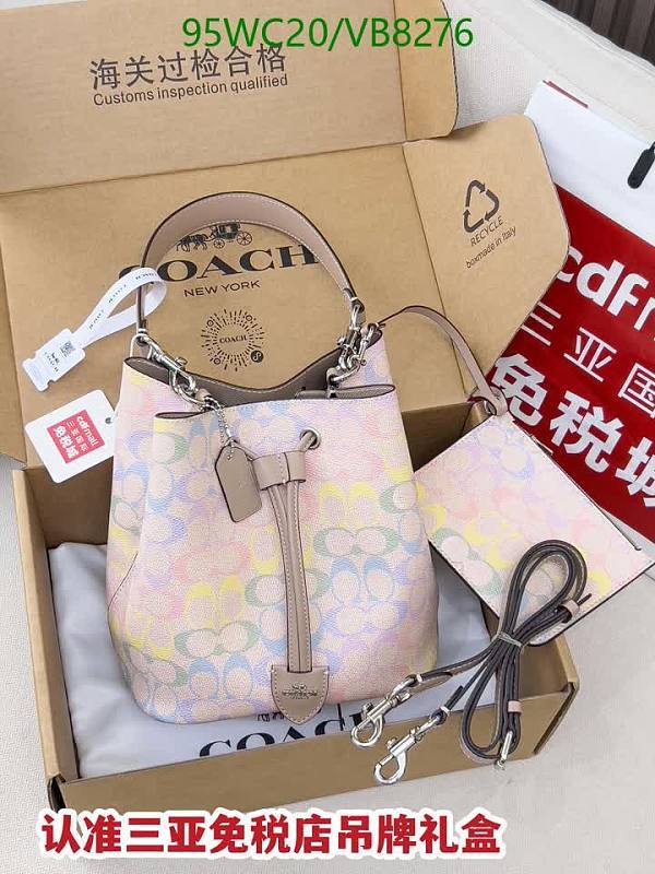 Coach Women's Multicolor Signature Bucket Bag with Pouch