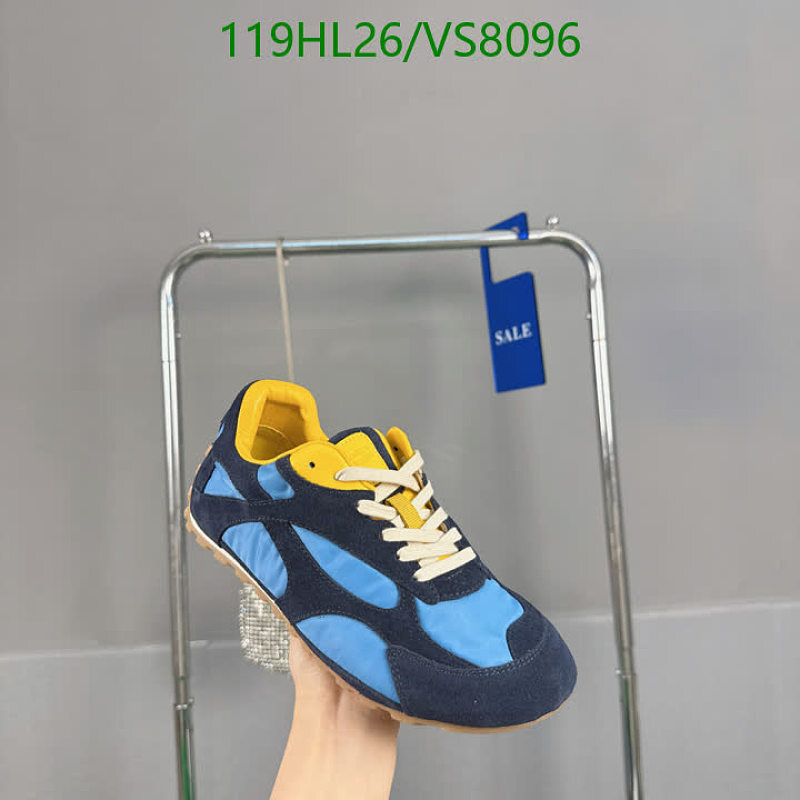 BV Women's Suede and Nylon Low-Top Sneakers - Blue/Yellow