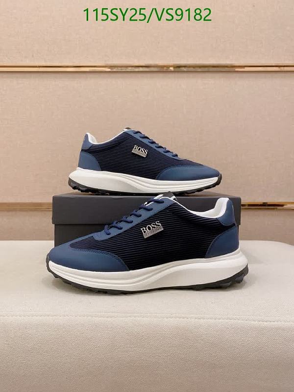 BOSS Men's Navy Blue Low-Top Sneakers - Cowhide & Breathable Mesh