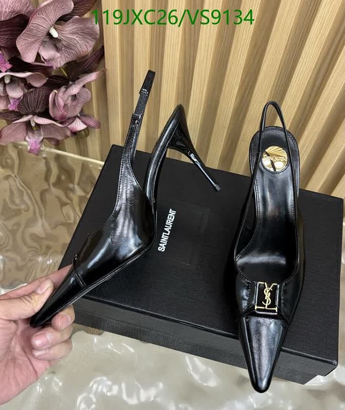 Yves Saint Laurent Women's Black Leather Slingback Heels - Size EU 35-40