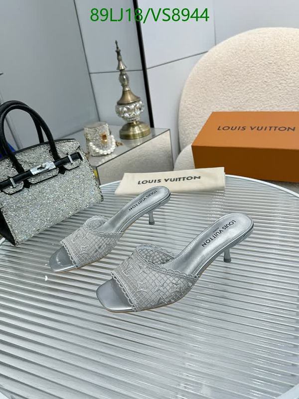 Louis Vuitton Women's Silver Leather Heeled Mules - EU 35-43