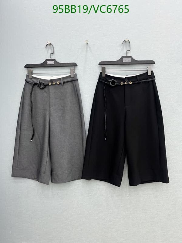 MM6 Maison Margiela Women's Wide-Leg Polyester Fiber Shorts with Belt