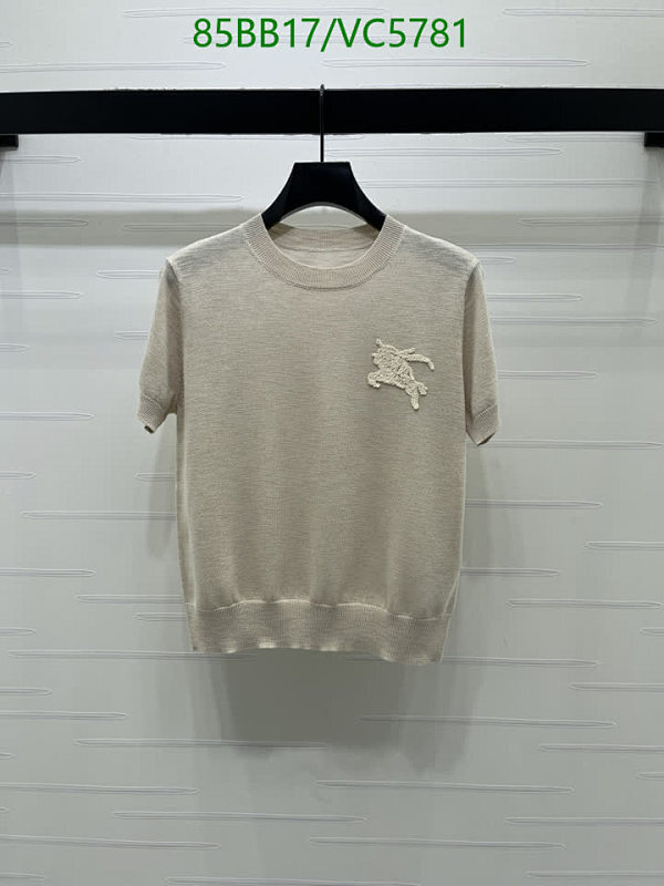 Burberry Women's Knitted Wool T-Shirt with Embroidered Equestrian Knight