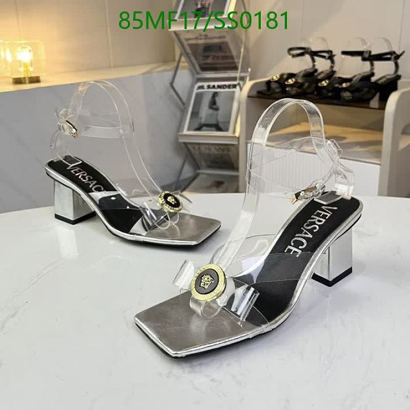 Versace Women's Transparent Strap Block Heel Sandals
