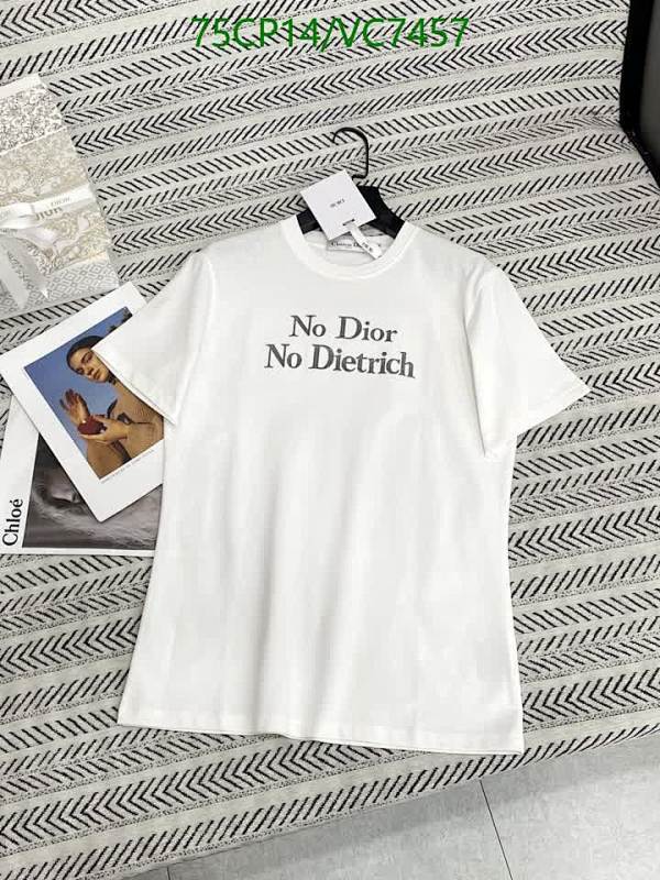 Dior Women's "No Dior No Dietrich" Cotton Crewneck T-Shirt