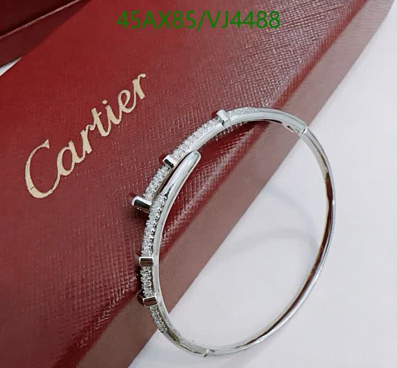 Cartier-Inspired Silver Tone Crystal Pave Bracelet - Elegant & Adjustable Jewelry