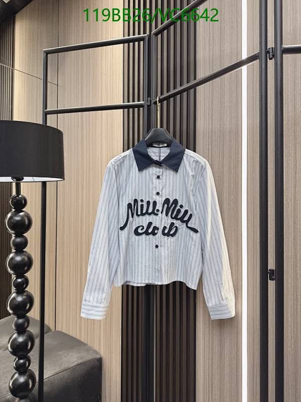 Miu Miu Women's Striped Cotton Button-Down Shirt with Logo Embroidery