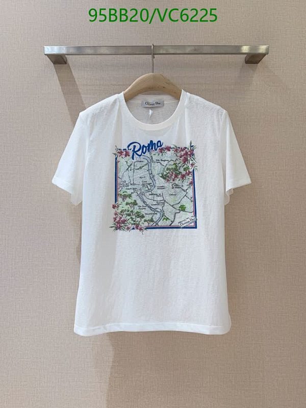 Dior Roma Map Print Cotton T-Shirt - Short Sleeve Casual Tee VC6225
