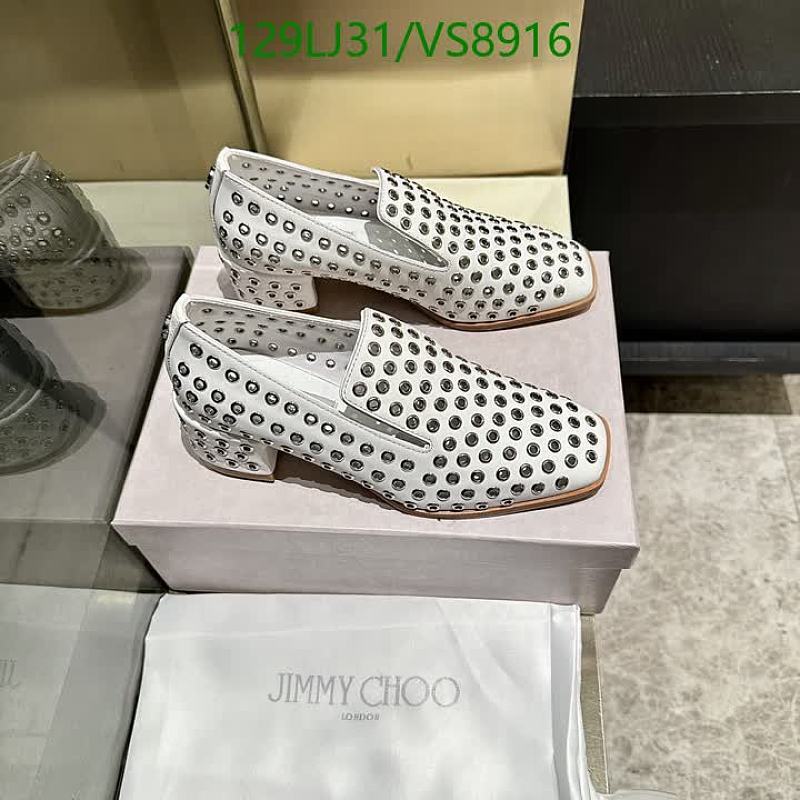Jimmy Choo Women's White Leather Studded Loafers - EU 35-40