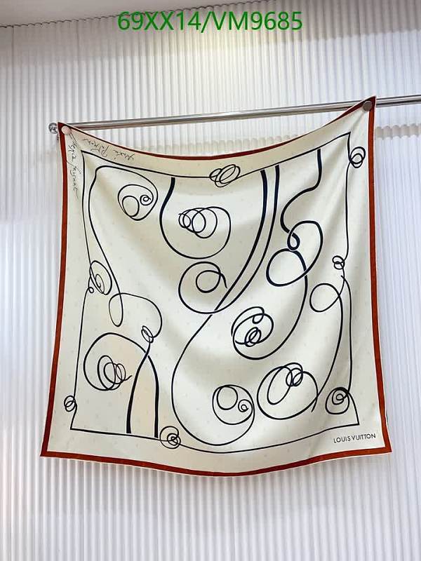 Louis Vuitton Silk Scarf 90x90cm Abstract Swirls Design
