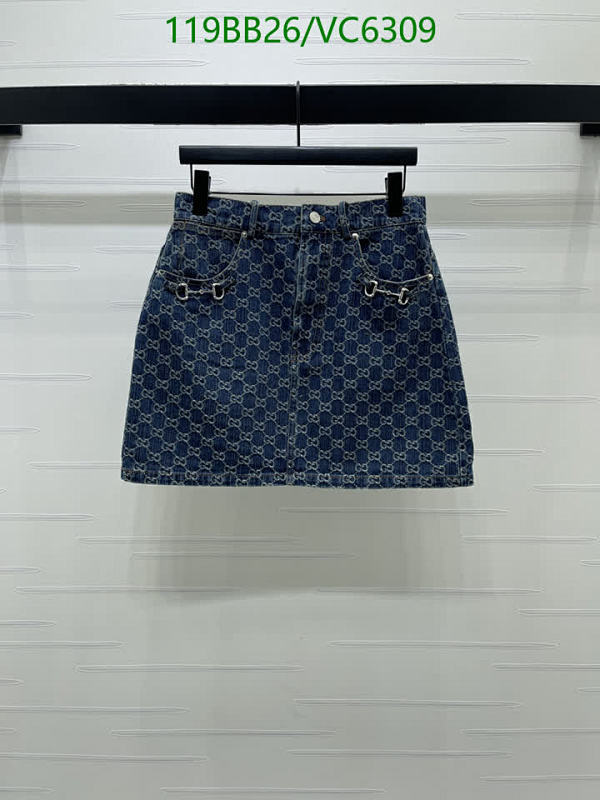 Gucci Women's Denim Mini Skirt with GG Monogram and Horsebit Detail