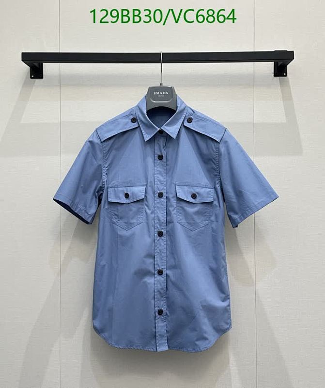 Prada Cotton Short-Sleeve Button-Up Shirt - Classic Blue Casual Wear
